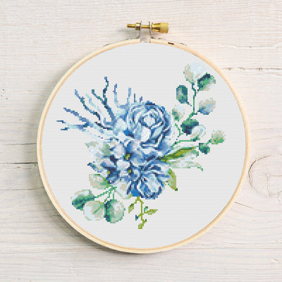 Floral Bouquet Cross Stitch Pattern, Instant Download PDF, Modern X Stitch, Floral Cross Stitch, Boho Home, Counted Cross Stitch, Gift Mom