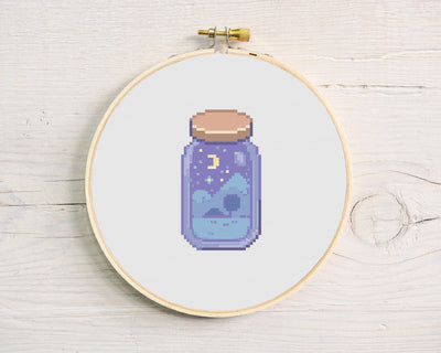 Magic Jar Cross Stitch, Instant Download Pattern, PDF Cross Stitch Chart, Counted Cross Stitch, Modern Cross Stitch, Cross Stitch Embroidery