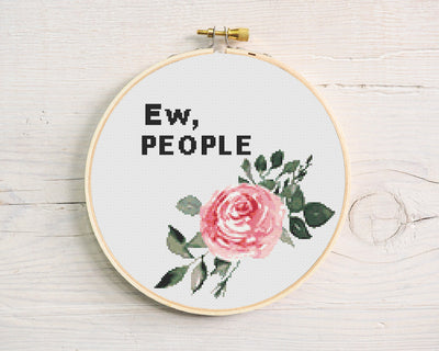 Ew People Cross Stitch, Instant Download PDF Pattern, Counted Cross Stitch, Cross Stitch Chart, Embroidery Pattern, Rude X Stitch Pattern