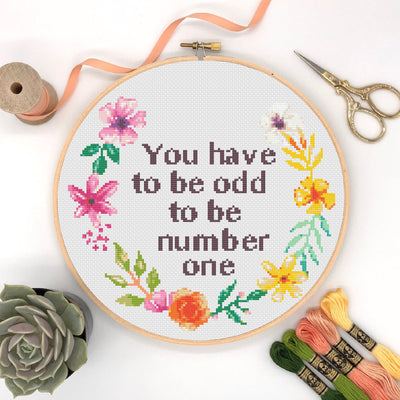 Odd Number Cross Stitch, Instant Download PDF, Cross Stitch Pattern, Rude Cross Stitch, Boho Home Decor, Positive Home Decor, Quote Gift