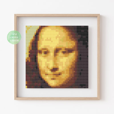 Mini Cross Stitch Pattern, Instant Download PDF Pattern, Mona Lisa Painting, Counted Cross Stitch, Modern X Stitch Chart, Leonardo da Vinci