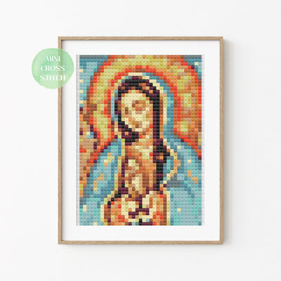Modern Cross Stitch Pattern, Our Lady of Guadalupe, Instant Download PDF Pattern, Counted Cross Stitch Chart, Boho Wall Decor, Museum Art