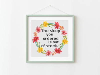 Sleep Mom Cross Stitch, Instant Download PDF Pattern, Counted Cross Stitch, Modern Cross Stitch Chart, Embroidery Pattern, Mom Quotes Gift