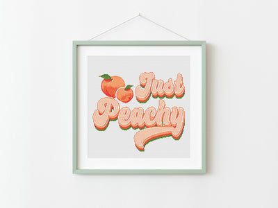 Quote Cross Stitch Pattern, Instant Download PDF Pattern, Room Decor, Counted Cross Stitch Chart, Wall Art, Moving Gift, Just Peachy Meme