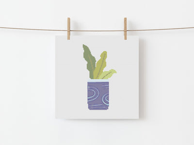 Cactus Cross Stitch, Instant Download PDF Pattern, Counted X Stitch, Cross Stitch Chart, Modern Wall Art Design, Plant Lover Gift, Succulent