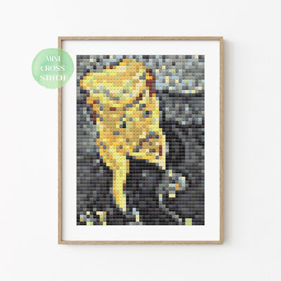 Tiny Cross Stitch Pattern, Portrait of Dr Gachet, Instant Download PDF, Teacher Gift, Counted X Stitch Chart, Wall Art Decor, Moving Gift