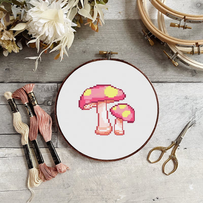 Mushrooms Cross Stitch, Instant Download Pattern, PDF Cross Stitch Chart, Counted Cross Stitch, Modern Cross Stitch, Cross Stitch Embroidery