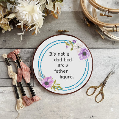 Dad Bod Cross Stitch, Instant Download PDF Pattern, Counted Cross Stitch, Modern Cross Stitch Chart, Embroidery Pattern, Dad Quotes Gift