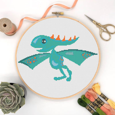 Dino Cross Stitch, Instant Download PDF Pattern, Counted Cross Stitch Chart, Boho Wall Art, Kids Moving Gift, Dinosaur Pattern, Baby Room