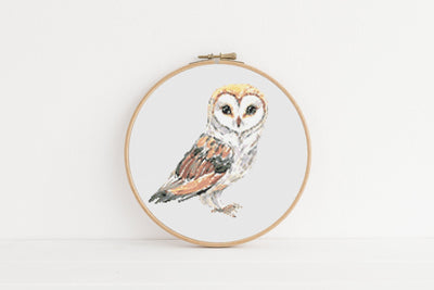 Owl Cross Stitch, Instant Download PDF, Woodland Animal Pattern, Modern Cross Stitch Pattern, Rustic Decor, Boho Home Gift, Cute Kids Kit