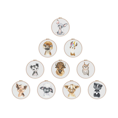Set of 10 Animal Cross Stitch Pattern, Instant Download PDF, Animal Pattern, Modern Cross Stitch Pattern, Farm Animal Pattern, Woodland PDF