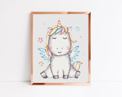 Unicorn Cross Stitch, Instant Download PDF Pattern, Counted Cross Stitch, Modern Cross Stitch Chart, Nursery Pattern, Baby Shower Gift