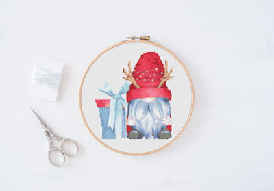 Gnomes Cross Stitch, Instant Download PDF, Gnome Pattern Design, Christmas Cross Stitch, Boho Home Decor, Housewarming Gift, Rustic Decor