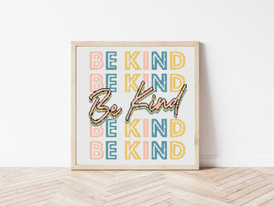 Be Kind Cross Stitch, Instant Download PDF, Meme Quote, Counted Cross Stitch, Positive Wall Art Gift, Rustic Boho Decor, Moving Gift for Her