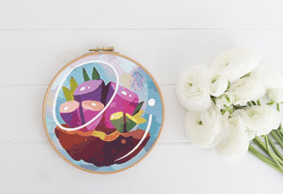Terrarium Cross Stitch Pattern, Instant Download PDF, Modern Counted Cross Stitch, Embroidery Chart, Fall Boho Art, Cute Mothers Day Gift