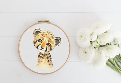 Cheetah Cross Stitch, Instant Download PDF Pattern, Counted Cross Stitch, Modern Stitch Chart, Embroidery Pattern, Africa Animal Pet Gift