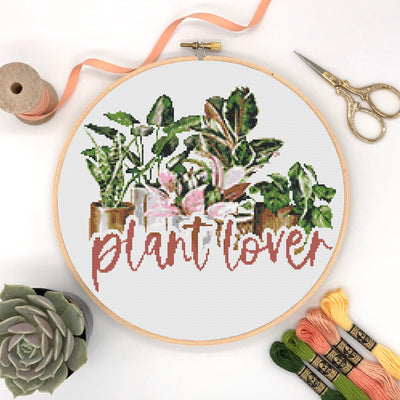 Plant Lover Cross Stitch Pattern, Instant Download PDF, Modern Cross Stitch Pattern, Floral Cross Stitch, Boho Home Gift, Plants Wall Design