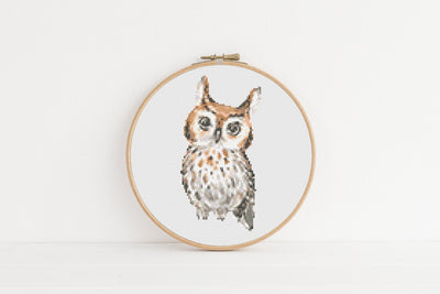 Owl Cross Stitch, Instant Download PDF, Animal Pattern, Modern Cross Stitch Pattern, Woodland Cross Stitch, Boho Home Gift, Cute Kids Decor