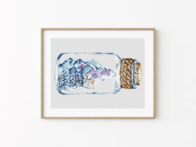 Magic Bottle Cross Stitch, Instant Download PDF Pattern, Counted Cross Stitch, Folk Cross Stitch, Embroidery Pattern, Aesthetic Room Decor