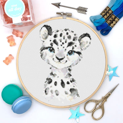 Leopard Cross Stitch, Instant Download PDF, Animal Pattern, Modern Cross Stitch Pattern, Rustic Home Wall Art, Nursery Gift, Xmas Present