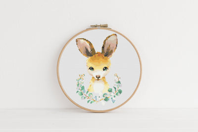 Kangaroo Cross Stitch, Instant Download Pattern PDF, Modern Cross Stitch Tutorial, Animal Embroidery, Boho Picture Frame, Aesthetic Room Art