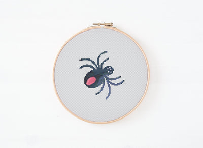Mini Spider Cross Stitch, Instant Download PDF Pattern, Counted Cross Stitch, Modern Cross Stitch Chart, Embroidery Art, Halloween Chart