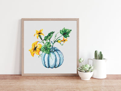 Pumpkin Cross Stitch, Instant Download PDF Pattern, Counted Cross Stitch, Modern Cross Stitch Chart, Embroidery Pattern, Halloween Fall Gift