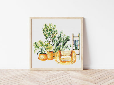 Cozy Home Cross Stitch, Instant Download PDF, Cross Stitch Pattern, Boho Home Decor, Wall Hanging Design, Xmas Gift, Embroidery Art Style