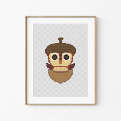 Mini Owl Cross Stitch, Instant Download Pattern PDF, X Stitch Tutorial, Modern Cross Stitch Pattern, Forest Cross Stitch, Counted X Stitch