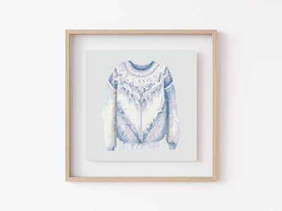 Cross Stitch Pattern, Ugly Sweater, Instant Download Pattern PDF, Modern Cross Stitch Chart, Aesthetic Room Decor, Xmas Wall Hanging