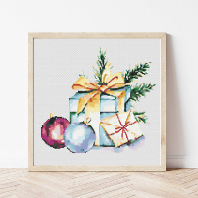 Christmas Cross Stitch, Instant Download PDF, Christmas Bear, Modern Cross Stitch Pattern, Yuletide Cross Stitch, Boho Home Gift, Cute Decor