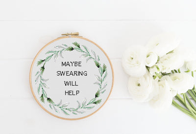 Swearing Cross Stitch, Instant Download PDF Pattern, Counted Cross Stitch, Modern Cross Stitch Chart, Embroidery Pattern, Funny Rude Quotes