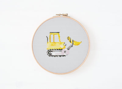 Loader Cross Stitch, Instant Download PDF Pattern, Counted Cross Stitch Chart, Boho Wall Art, Childs Toy, Nursery Decor, Kids Room Decor