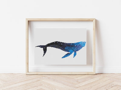 Star Whale Cross Stitch, Instant Download Pattern PDF, Modern Cross Stitch Chart, Animal Cross Stitch, Aesthetic Room Decor, Universe Design