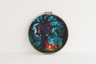 Baba Yaga Cross Stitch, Instant Download Pattern, Counted Cross Stitch, Modern Cross Stitch Chart, Embroidery Pattern, Stitch Design