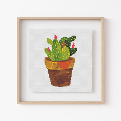 Cactus Cross Stitch Pattern, Instant Download PDF, Modern X Stitch, Embroidery Chart, Succulent Art, Counted Cross Stitch, Mothers Day Gift