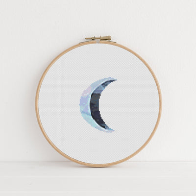 Tiny Moon Cross Stitch, Instant Download PDF Pattern, Counted Cross Stitch, Modern Cross Stitch Chart, Embroidery Art, Wall Art Design Chart