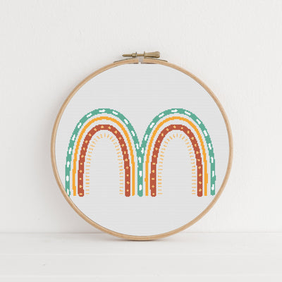 Boho Letter M Cross Stitch, Instant Download PDF, Modern Stitch Chart, Floral Monogram, Wall Hanging Art, Aesthetic Room Decor, Gift for Mom