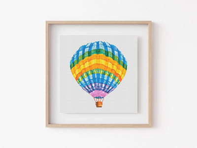 Balloon Cross Stitch Pattern, Instant Download PDF, Travel Art Idea, Cross Stitch Art, Boho Gift Idea, Aesthetic Room Decor, Snarky Pattern