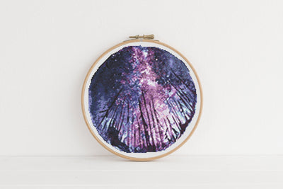 Galaxy Cross Stitch Pattern, PDF Instant Download Pattern, Cross Stitch Art, Boho Wall Decor, Bridal Gift Idea, Aesthetic Room Decor, Modern