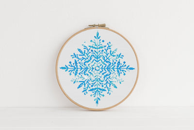 Snowflake Cross Stitch Pattern, Instant Download Pattern PDF, Easy Modern Cross Stitch Chart, Aesthetic Room Decor, Winter Wall Hanging