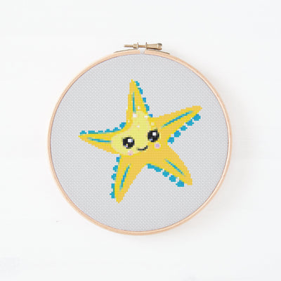 Starfish Cross Stitch Pattern, Instant Download Pattern PDF, Modern Stitch Chart, Aesthetic Room Decor, Nursery Wall Gift, Cross Stitch Art