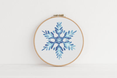 Snowflake Cross Stitch Pattern, Instant Download Pattern PDF, Winter Cross Stitch Art, Aesthetic Room Decor, Room Decor Hanging, Boho Gift