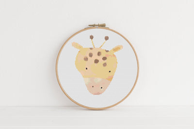 Giraffe Cross Stitch Pattern, Instant Download PDF Pattern, Boho Stitch Chart, Wall Cross Stitch Art, Aesthetic Room Decor, Embroidery