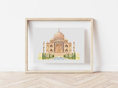 Taj Mahal Cross Stitch Pattern, Instant Download PDF, Travel Art, Cross Stitch Art, Boho Gift Idea, Aesthetic Room Decor, Snarky Pattern