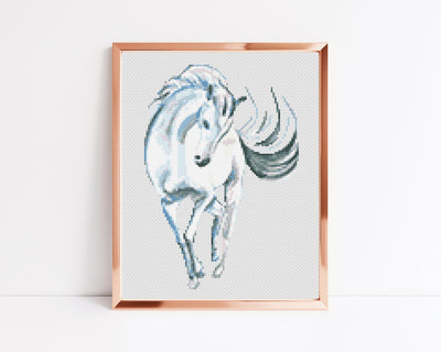 Horse Cross Stitch Pattern, Instant Download PDF Pattern, Cross Stitch Art, Modern Stitch Chart, Nursery Wall Design, Boho Room Decor Gift