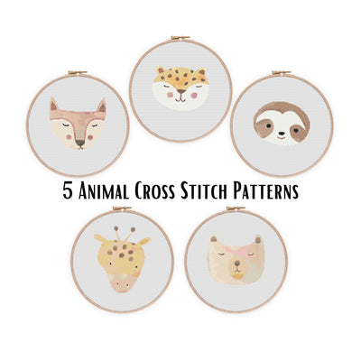 Boho Animal Bundle, Cross Stitch Pattern, Instant Download PDF Pattern, Counted Cross Stitch, Cross Stitch Art, Shop Bundle, Boho Gift Idea