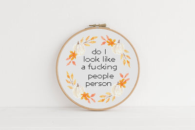Rude Cross Stitch Pattern, Instant Download PDF Pattern, Cross Stitch Art, Funny Cross Stitch, People Person Design, Funny Gift for Mom