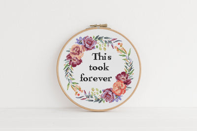 Forever Cross Stitch Pattern, Instant Download PDF Chart, Cross Stitch Art, Embroidery Design, Cross Stitch Kit, Boho Room Decor, Gift Mom