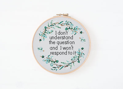 Question Cross Stitch Pattern, Instant Download PDF Chart, Cross Stitch Art, Embroidery Design, Cross Stitch Kit, Boho Room Decor, Gift Mom